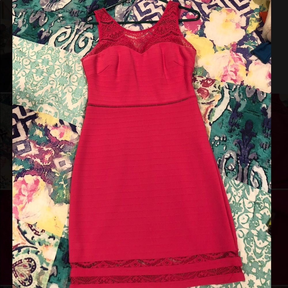 Guess Pink Lace Sleeveless Dress